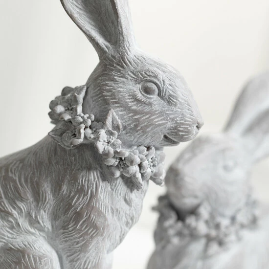 Brand new 😀 Sullivans Whitewashed Resting Decorative Bunny Sculpture - Set Of 2 👍 4 Brand new 😀 Sullivans Whitewashed Resting Decorative Bunny Sculpture - Set Of 2 👍 - Image 2