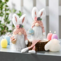 Best deal 💯 Sullivans Easter Decorative Bunny Plush Decorative Gnome - Set Of 2 😉 -Sullivans Sales unnamed file 1062