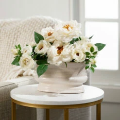 Discount ✔️ Sullivans Distressed White Rustic Ceramic Oval Vase 😀 -Sullivans Sales unnamed file 1070