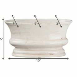 Discount ✔️ Sullivans Distressed White Rustic Ceramic Oval Vase 😀 -Sullivans Sales unnamed file 1074