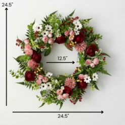 Brand new ❤️ Sullivans Artificial Romantic Floral Wreath; Pink 💯 -Sullivans Sales unnamed file 1093