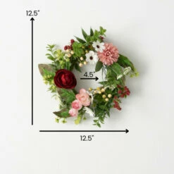 Brand new ❤️ Sullivans Artificial Romantic Floral Wreath; Pink 💯 -Sullivans Sales unnamed file 1098