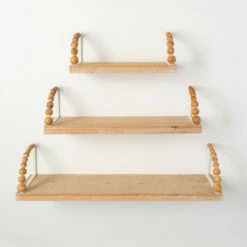 Best Sale ๐ฅฐ Sullivans Wood Wall Ledge With Beaded Side - Set Of 3 ๐