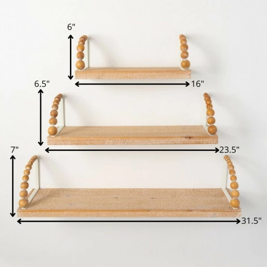 Best Sale 🥰 Sullivans Wood Wall Ledge With Beaded Side - Set Of 3 🌟 6 Best Sale 🥰 Sullivans Wood Wall Ledge With Beaded Side - Set Of 3 🌟 - Image 4