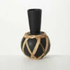 Hot Sale ❤️ Sullivans Matte Black Rattan Wrap Vase 🔥