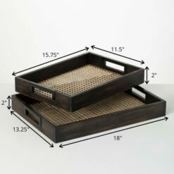 Wholesale 🛒 Sullivans Serving Tray With Cane Webbing - Set Of 2 ⌛ -Sullivans Sales unnamed file 1245