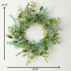 Buy 😉 Sullivans Artificial Mixed Botanical Wreath; Green 🔔 -Sullivans Sales unnamed file 1258