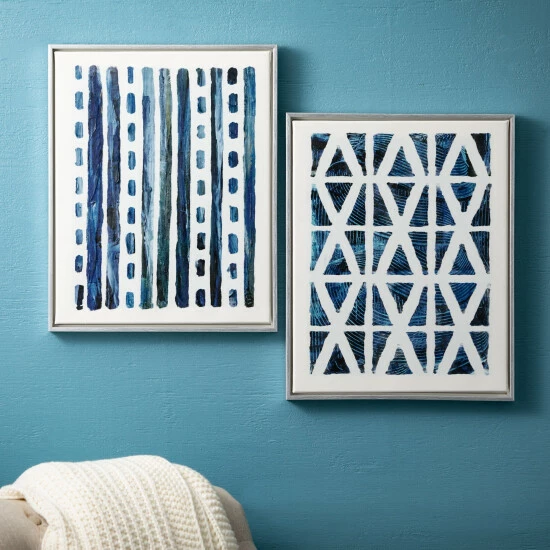 Discount 🎉 Sullivans 19.75 In. Framed Abstract Wall Decor - Set Of 2; Blue ❤️ 5 Discount 🎉 Sullivans 19.75 In. Framed Abstract Wall Decor - Set Of 2; Blue ❤️ - Image 3