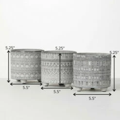 Deals 😉 Sullivans Gray Geometric Print Ceramic Planter - Set Of 3 🤩 -Sullivans Sales unnamed file 132