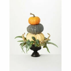 Cheap 😀 Sullivans 22" Pumpkin Artificial Topiary With Urn - 22"L X 21.5"W X 22"H 🛒