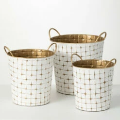 Cheap 🧨 Sullivans Gold Starburst Etched Buckets - Set Of 3 ✨