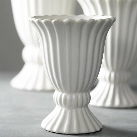 Discount โ๏ธ Sullivans Matte White Ribbed Ceramic Urn - Set Of 3 ๐งจ 4 Discount โ๏ธ Sullivans Matte White Ribbed Ceramic Urn - Set Of 3 ๐งจ - Image 2