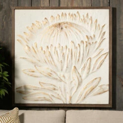 New 🎉 Sullivans Gold-Brushed Raised Protea Art ✨ -Sullivans Sales unnamed file 1450