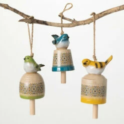 Best Sale 🎁 Sullivans Whimsical Bird Wind Chimes - Set Of 3 🔔