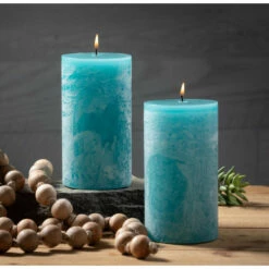 Promo 👍 Sullivans Sea Glass Timber Pillar Candles - Set Of 2 😍 -Sullivans Sales unnamed file 1523