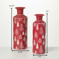 Flash Sale 🔔 Sullivans Red Tree Motif Vase - Set Of 2 ⌛ -Sullivans Sales unnamed file 1546