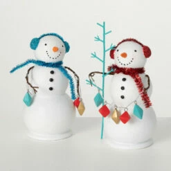Wholesale 👏 Sullivans Holly Jolly Snowman Couple - 4"L X 3"W X 6.5"H; 4.5"L X 3.5"W X 7.5"H ❤️