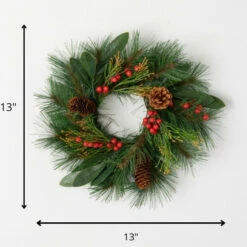Promo ⭐ Sullivans 13" Artificial Rustic Pine & Berry Mini Wreath ✨ -Sullivans Sales unnamed file 1743