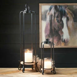 Cheap 🥰 Sullivans 16 In And 31.25 In Majestic Palatial Lanterns - Set Of 2; Black - 8"L X 8"W X 31.25"H; 6.5"L X 6.5"W X 16"H 👍 -Sullivans Sales unnamed file 1757