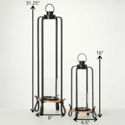 Cheap 🥰 Sullivans 16 In And 31.25 In Majestic Palatial Lanterns - Set Of 2; Black - 8"L X 8"W X 31.25"H; 6.5"L X 6.5"W X 16"H 👍 -Sullivans Sales unnamed file 1759