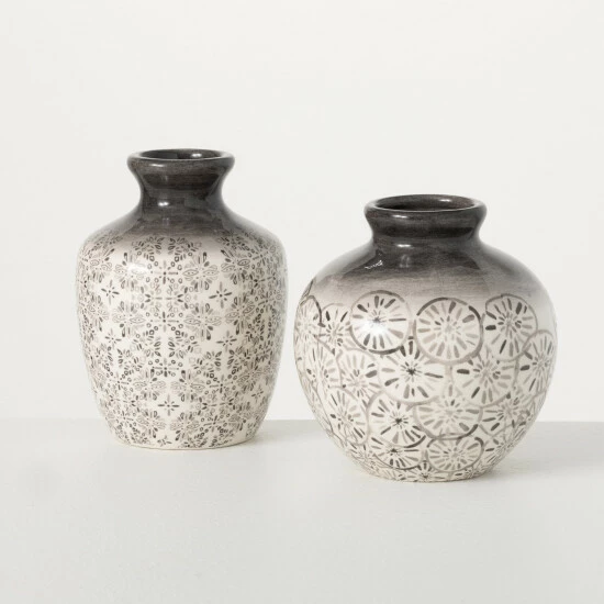 Deals ๐ Sullivans Gray Botanical Inspired Ceramic Vases - Set Of 2 โ๏ธ 3 Deals ๐ Sullivans Gray Botanical Inspired Ceramic Vases - Set Of 2 โ๏ธ