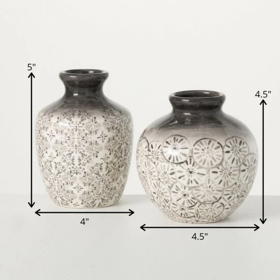 Deals ๐ Sullivans Gray Botanical Inspired Ceramic Vases - Set Of 2 โ๏ธ 6 Deals ๐ Sullivans Gray Botanical Inspired Ceramic Vases - Set Of 2 โ๏ธ - Image 4