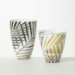 Hot Sale ⌛ Sullivans Leaf Motif Metal Vase - Set Of 2 😉