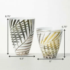 Hot Sale ⌛ Sullivans Leaf Motif Metal Vase - Set Of 2 😉 -Sullivans Sales unnamed file 1794