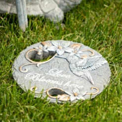 Buy 🔔 Sullivans 10 In. Round Hummingbird Garden Stepping Stone; Gray ✔️ -Sullivans Sales unnamed file 1807