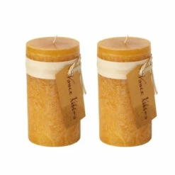 New 👍 Sullivans Brown Sugar Pillar Candles - Set Of 2 💯