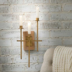 Cheap 🌟 Sullivans 15.75 In Taper Candle Wall Torchiere; Gold - 8"L X 3.25"W X 15.75"H ⌛ -Sullivans Sales unnamed file 1857