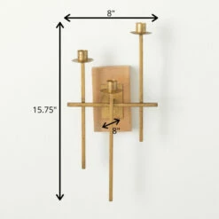 Cheap 🌟 Sullivans 15.75 In Taper Candle Wall Torchiere; Gold - 8"L X 3.25"W X 15.75"H ⌛ -Sullivans Sales unnamed file 1858