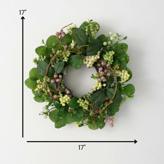 Best Sale 🔥 Sullivans Artificial Berry Foliage Wreath; Green 😍 5 Best Sale 🔥 Sullivans Artificial Berry Foliage Wreath; Green 😍 - Image 3
