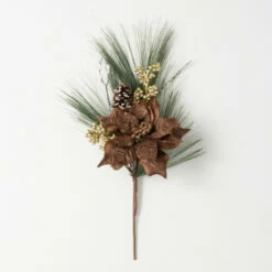 Promo 🔔 Sullivans 23" Artificial Brown Poinsettia Pick 😍