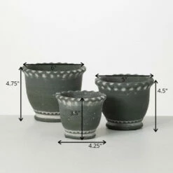 Promo ⌛ Sullivans Gray Scalloped Edged Ceramic Planter - Set Of 3 🧨 -Sullivans Sales unnamed file 1923