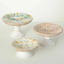 Brand new 😍 Sullivans 3.5 In, 5 In And 6 In Floral Footed Bowl - Set Of 3; Multicolor - 10"L X10"W X6"H; 9"L X9"W X5"H; 8"L X8"W X3.5"H 👏