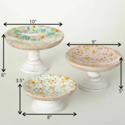 Brand new 😍 Sullivans 3.5 In, 5 In And 6 In Floral Footed Bowl - Set Of 3; Multicolor - 10"L X10"W X6"H; 9"L X9"W X5"H; 8"L X8"W X3.5"H 👏 -Sullivans Sales unnamed file 1934
