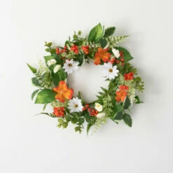 Cheap 🧨 Sullivans Artificial Tangerine And Cream Floral Wreath 😍 -Sullivans Sales unnamed file 1952
