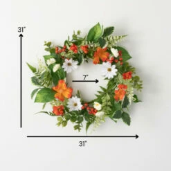 Cheap 🧨 Sullivans Artificial Tangerine And Cream Floral Wreath 😍 -Sullivans Sales unnamed file 1953