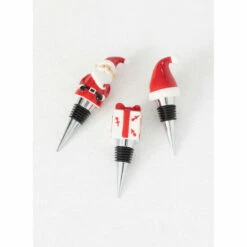Flash Sale 🎉 Sullivans Santa Hat & Gift Metal Bottle Stopper - Set Of 3 - 1.25-1.75"L X 1.25-1.5"W X 4-5"H 🛒