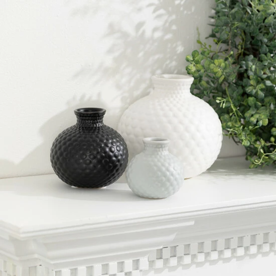 Best Sale 👏 Sullivans Ceramic Multicolor Low Ball Vase - Set Of 3 White Grey Black ✔️ 5 Best Sale 👏 Sullivans Ceramic Multicolor Low Ball Vase - Set Of 3 White Grey Black ✔️ - Image 3