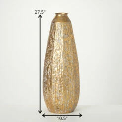 Brand new 🧨 Sullivans 27.5 In. Gilded 🔨 Hammered Tall Vase; Gold 🧨 -Sullivans Sales unnamed file 216