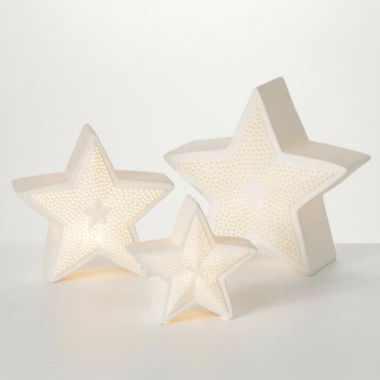 Best Pirce ⭐ Sullivans Illuminated Ceramic Stars - Set Of 3 🎁 3 Best Pirce ⭐ Sullivans Illuminated Ceramic Stars - Set Of 3 🎁