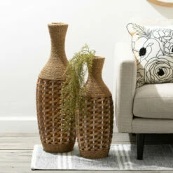Promo 😍 Sullivans 32 In. And 24.25 In. Organic Woven Rattan Vases - Set Of 2; Brown ⭐ 9 Promo 😍 Sullivans 32 In. And 24.25 In. Organic Woven Rattan Vases - Set Of 2; Brown ⭐ -Sullivans Sales unnamed file 2226