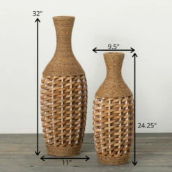 Promo 😍 Sullivans 32 In. And 24.25 In. Organic Woven Rattan Vases - Set Of 2; Brown ⭐ 11 Promo 😍 Sullivans 32 In. And 24.25 In. Organic Woven Rattan Vases - Set Of 2; Brown ⭐ -Sullivans Sales unnamed file 2228