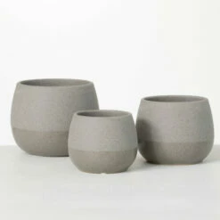 Brand new ⭐ Sullivans Speckled Gray Two-Toned Ceramic Planters - Set Of 3 🎉