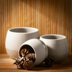 Brand new ⭐ Sullivans Speckled Gray Two-Toned Ceramic Planters - Set Of 3 🎉 -Sullivans Sales unnamed file 2257