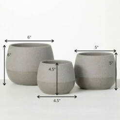 Brand new ⭐ Sullivans Speckled Gray Two-Toned Ceramic Planters - Set Of 3 🎉 -Sullivans Sales unnamed file 2259