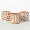 Buy 🧨 Sullivans Geometric Print Terracotta Ceramic Planter - Set Of 3 🥰 -Sullivans Sales unnamed file 2260