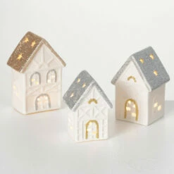 Wholesale 😉 Sullivans Ceramic LED House - Set Of 3 😍